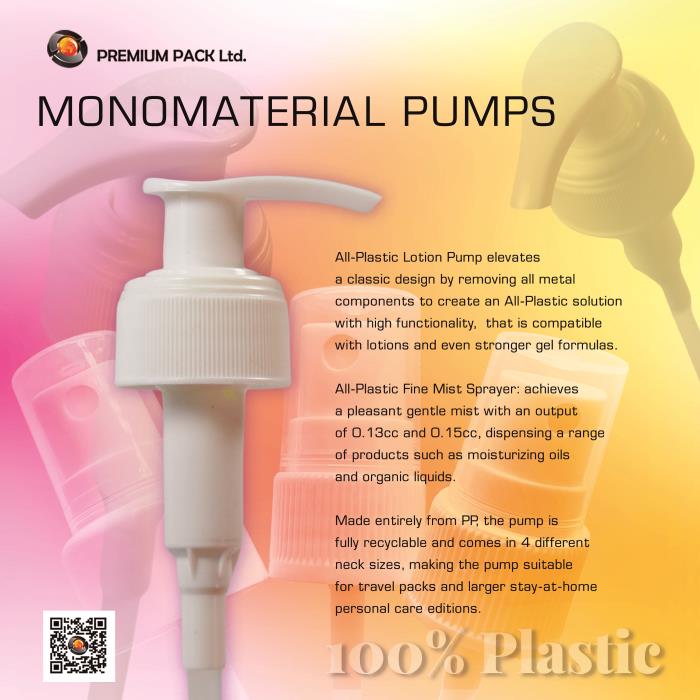 Mono-Material Recyclable Lotion Pumps and Spray